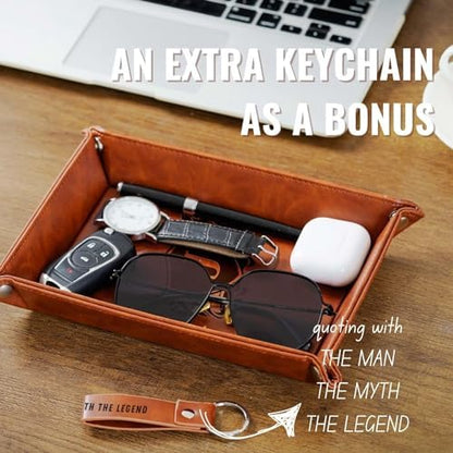 INNObeta Initial Valet Tray, Desktop Storage Organizer, PU Leather