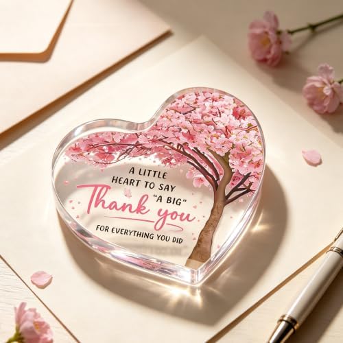Thank You Gifts for Women, Appreciation Gifts Acrylic Heart Plaque