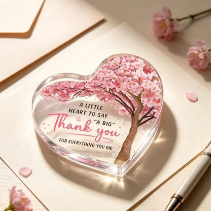 Thank You Gifts for Women, Appreciation Gifts Acrylic Heart Plaque