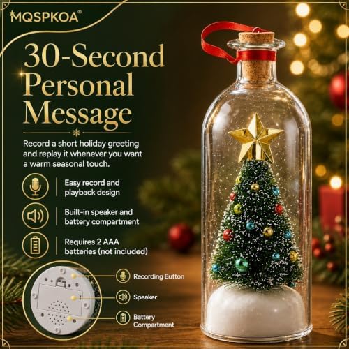 Forever Voice Recordable Ornament Glass Christmas Tree Message in a