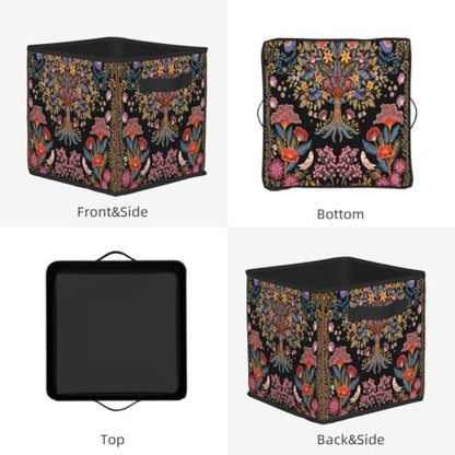 Fabric Storage Bins Closet Storage Bins - Tree of Life Vibrant Folk