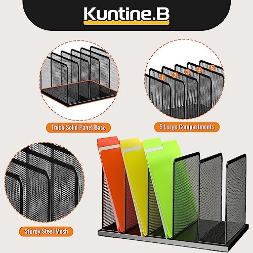 Kuntine.B Desk File Organizer Upright Mesh Desktop Organizer File