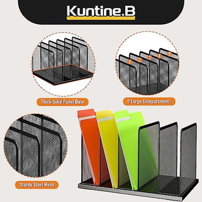 Kuntine.B Desk File Organizer Upright Mesh Desktop Organizer File