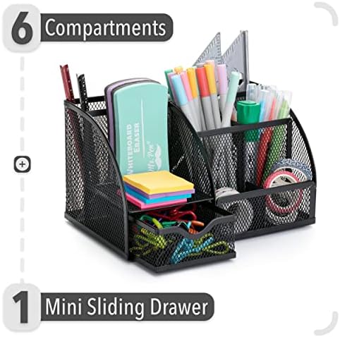 Mr. Pen- Mesh Desk Organizer, Black, Pen Holders Organizers