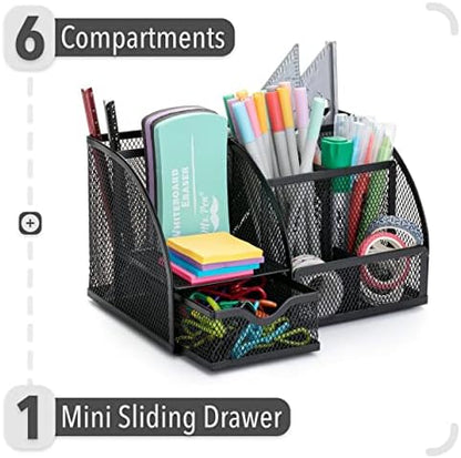 Mr. Pen- Mesh Desk Organizer, Black, Pen Holders Organizers