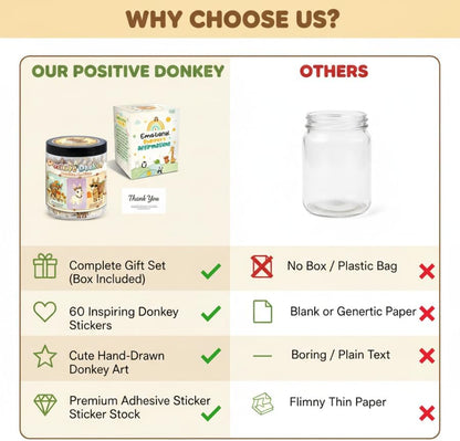 Positive Donkey Christmas Jar, Funny Emotional Support Gift for Men