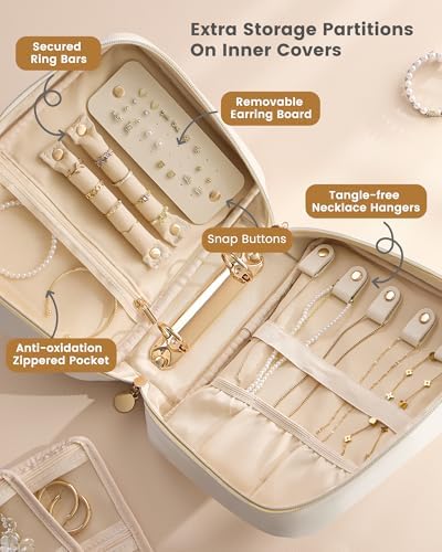 Lolalet Travel Jewelry Case, Large Jewelry Storage Binder Organizer