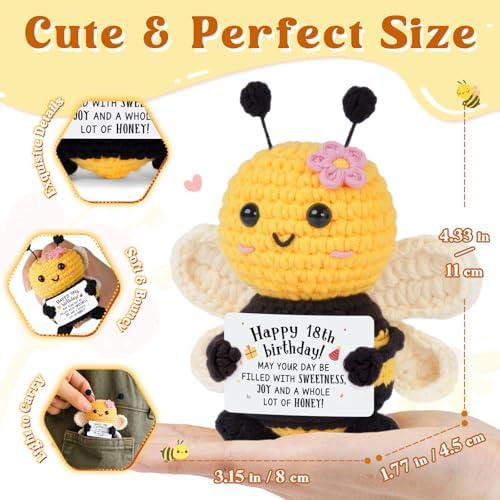 Mini 18th Birthday Gifts for Girl, Mini Cute Bee Gifts for 18 Year Old