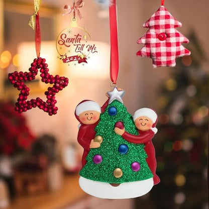 Santa Tell Me First Christmas Ornament 2026 Personalized Couple