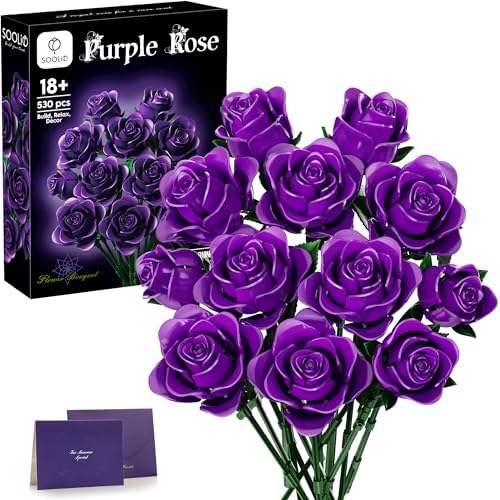 Rose Flower Bouquet Building Set for Adults, Gift for Women Wife Mom