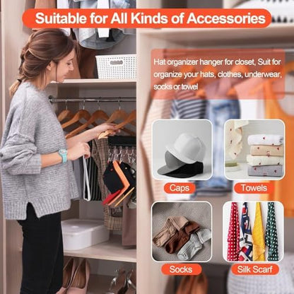 Hat Hangers for Closet, 2 Pack Hat Organizer for Baseball Caps, Men