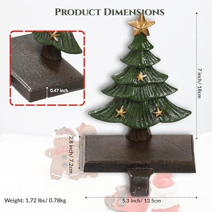 Christmas Stocking Hangers for Mantle Set 2, Metal Heavy Duty