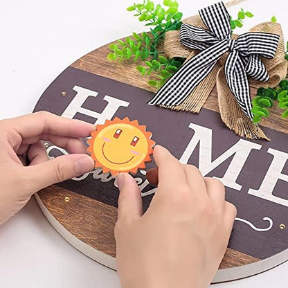 Interchangeable Welcome Sign for Front Door with 14 Changeable Icons