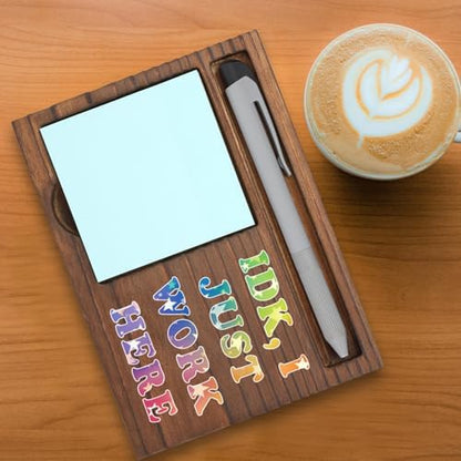 Funny Coworker Gift Sticky Note Holder, Office Humor Desk Organizer