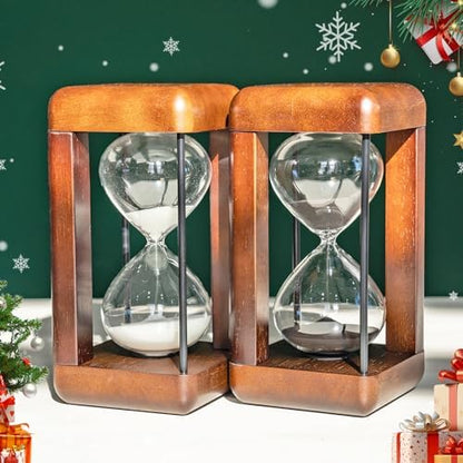 Large Premium Walnut Hourglass,60 Minutes Sand Timers,Hour Glass with