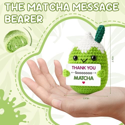 Thank You Gifts for Women Crochet Matcha Plush, Funny Christmas