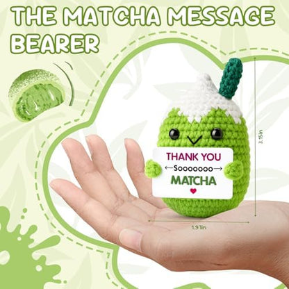 Thank You Gifts for Women Crochet Matcha Plush, Funny Christmas