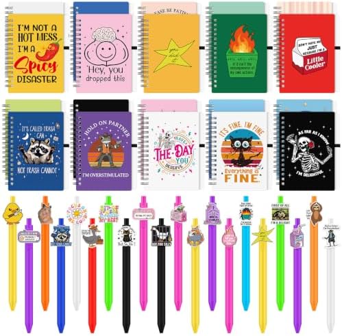 Resurhang 40 Pcs Funny Office Gifts Set 5.5 x 4 Inches Funny Notebooks