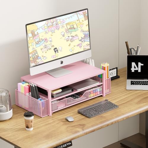 OPNICE Desk Organizer and Accessories, 2-Tier Computer Monitor Stand