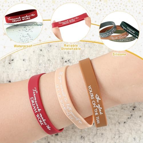 XunYee 48 Sets Employee Appreciation Motivational Bracelets, Joyous