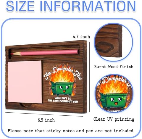 Appreciation Present for Coworker Sticky Note Holder Wooden Desk