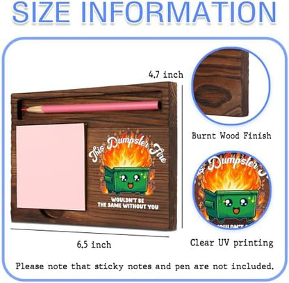 Appreciation Present for Coworker Sticky Note Holder Wooden Desk