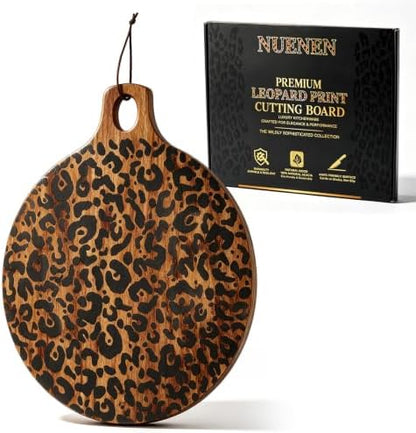 Nuenen Leopard Print Cutting Board, Cheetah Kitchen Dinnerware Serving