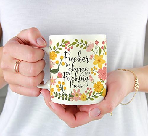 Andaz Press 11oz. Floral Flowers with Funny Rude Quote Coffee Mug