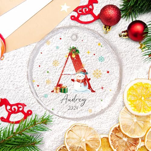 Personalized Letter Ornaments for Christmas Tree, Custom A-Z Name