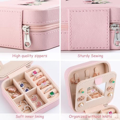 AYGXU Travel Jewelry Box for Women and Girls - Small Case With Initial