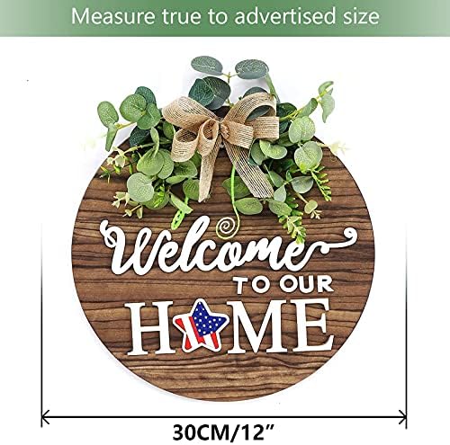 Interchange Welcome Sign Front Door Wreaths for Spring Fall Summer