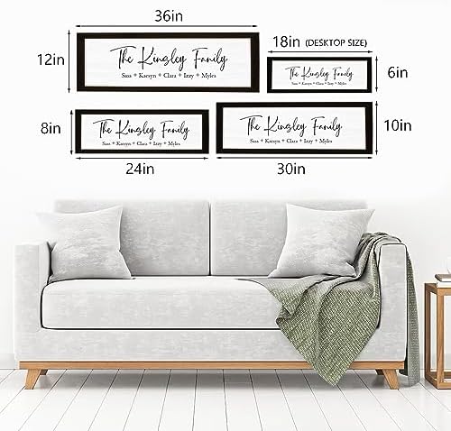 Personalized Framed Wooden Family Name Sign for Home Decor Wall