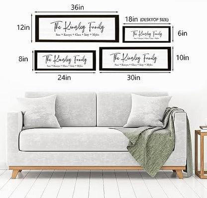 Personalized Framed Wooden Family Name Sign for Home Decor Wall