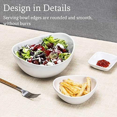UNICASA Serving Bowls Set, 2 Tier Chip and Dip Bowls with Metal Rack