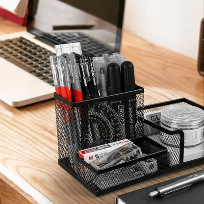 M&G Mesh Pen Holder Desk Organizers Pencil Holder for Desk Black, 3