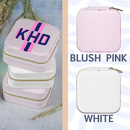 Personalized Initial Travel Jewelry Case, Custom Monogram Bridesmaid