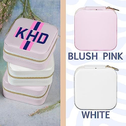 Personalized Initial Travel Jewelry Case, Custom Monogram Bridesmaid