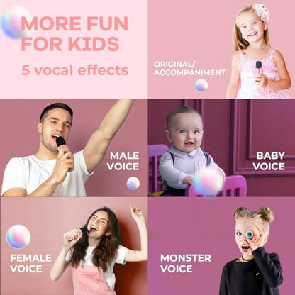 YLL Karaoke Machine for Kids Adults, Birthday Gifts for Girls 3-12