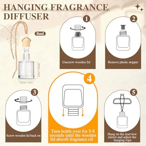 AROIC 6Pack Car Air Freshener, Hanging Essential Oil Air Freshener