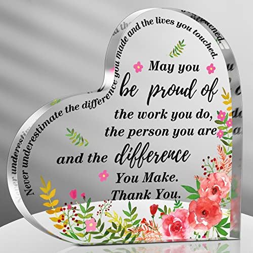 Yinder Acrylic Christmas Appreciation Thank You Gifts, Heart