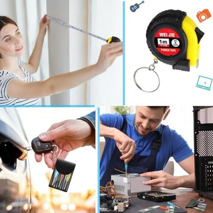 Jutom 32 Pcs Mini Tape Measure Screwdriver Keychain Set Bulk