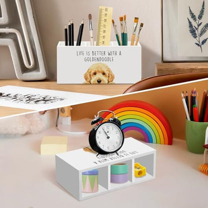 Goldendoodle Dog Gifts Pen Pencil Holder for Desk, Funny Golden Doodle