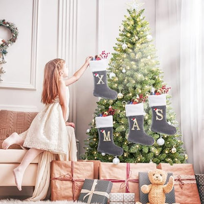 Sailup 20 Inches Monogram Christmas Stockings with Letters, Large