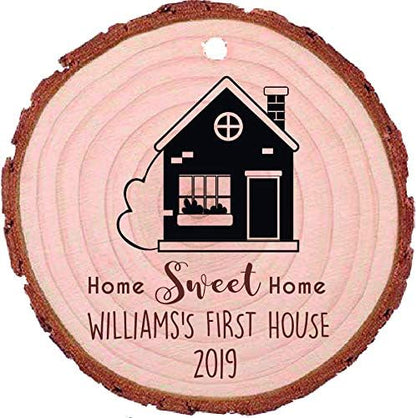 Our First House Customized Christmas Ornament, Laser Engraved Wood