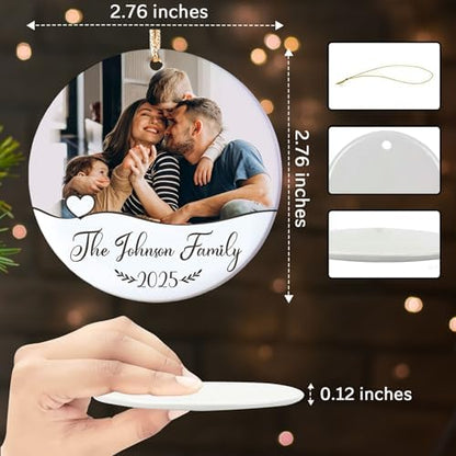 Custom Family Glass Ornament 2026, Personalized Christmas Ornaments