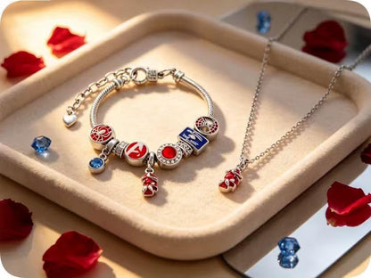 Spider DIY Charm Bracelet Set, Cartoon Spider Jewelry Bracelet