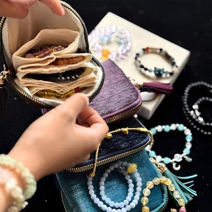 Travel Jewelry Case, Small High-End Large-Capacity Tassel Storage Bag