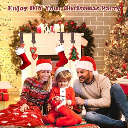 4 PCS Christmas Stocking Holders, Snowflake Stocking Holders for