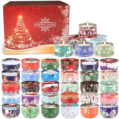36 Packs Christmas Scented Candles Gift- Aromatherapy Candle-2.5oz Soy
