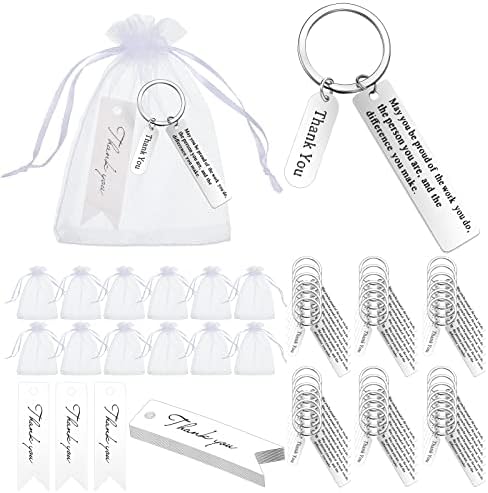 Yinkin 150 Pcs Employee Appreciation Gift Bulk Thank You Keychain